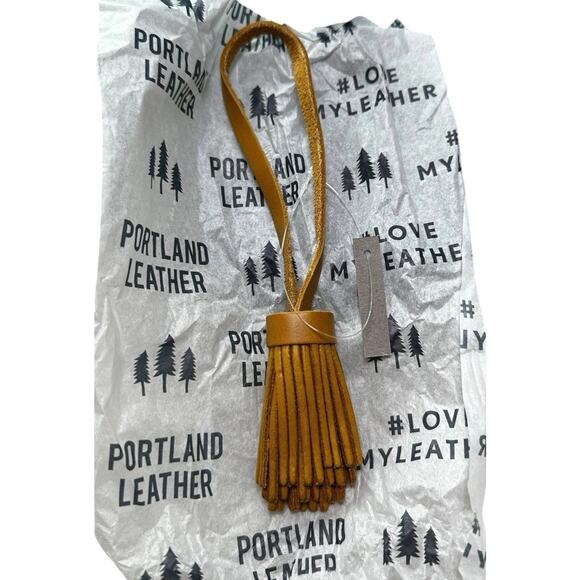 New Portland Leather Goods Pom Tassel Honey Light Brown MSRP $30 - Picture 1 of 2
